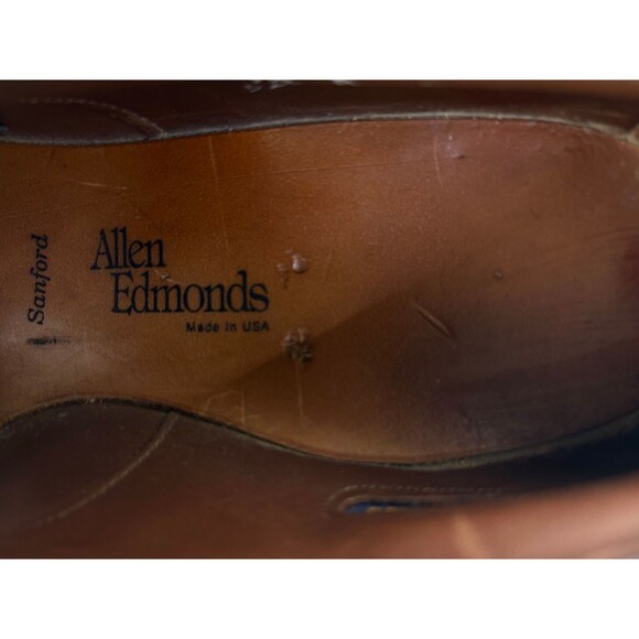 Allen Edmonds Sanford Men\'s Medallion Derby Dress Shoes Size 9.5 B Made in USA main image 4